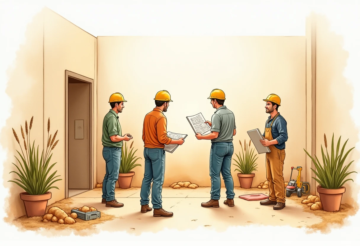 Bauarbeiter auf einer Baustelle
