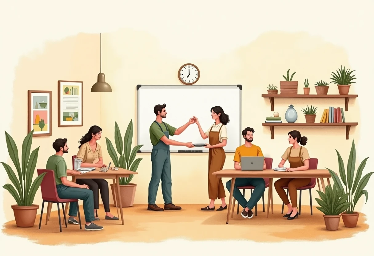 Equipo trabajando en atención al cliente