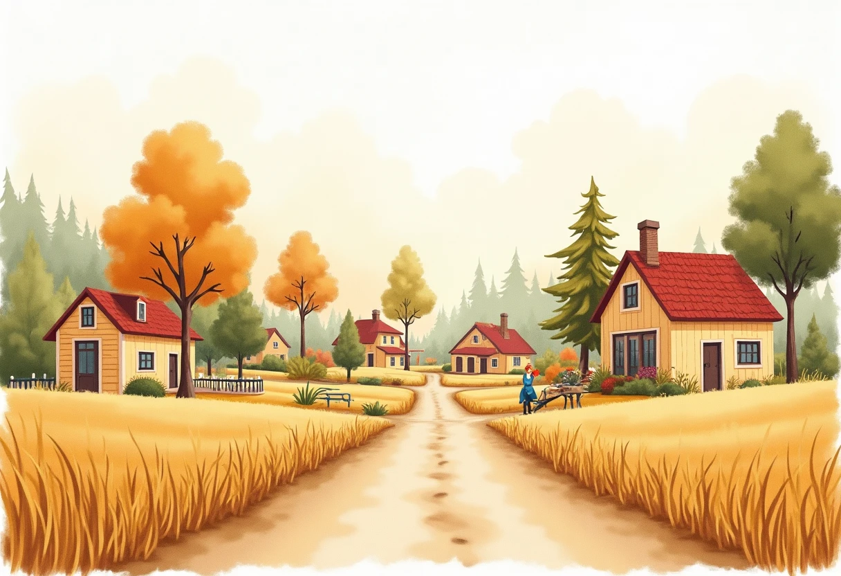Varm pastoral landskap