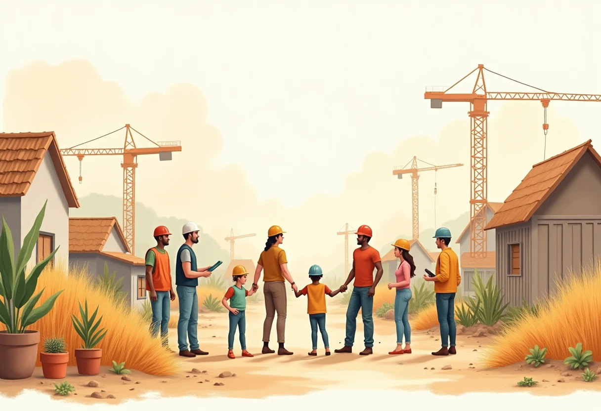 Diverse team at a construction site