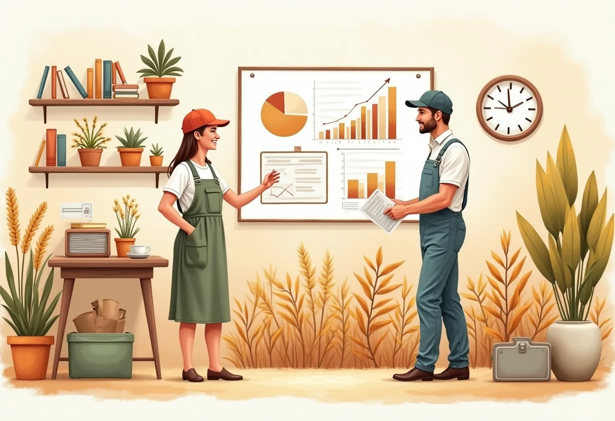 Professionnels dans un bureau d'agence