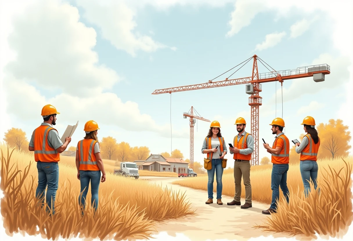 Construction workers at a site