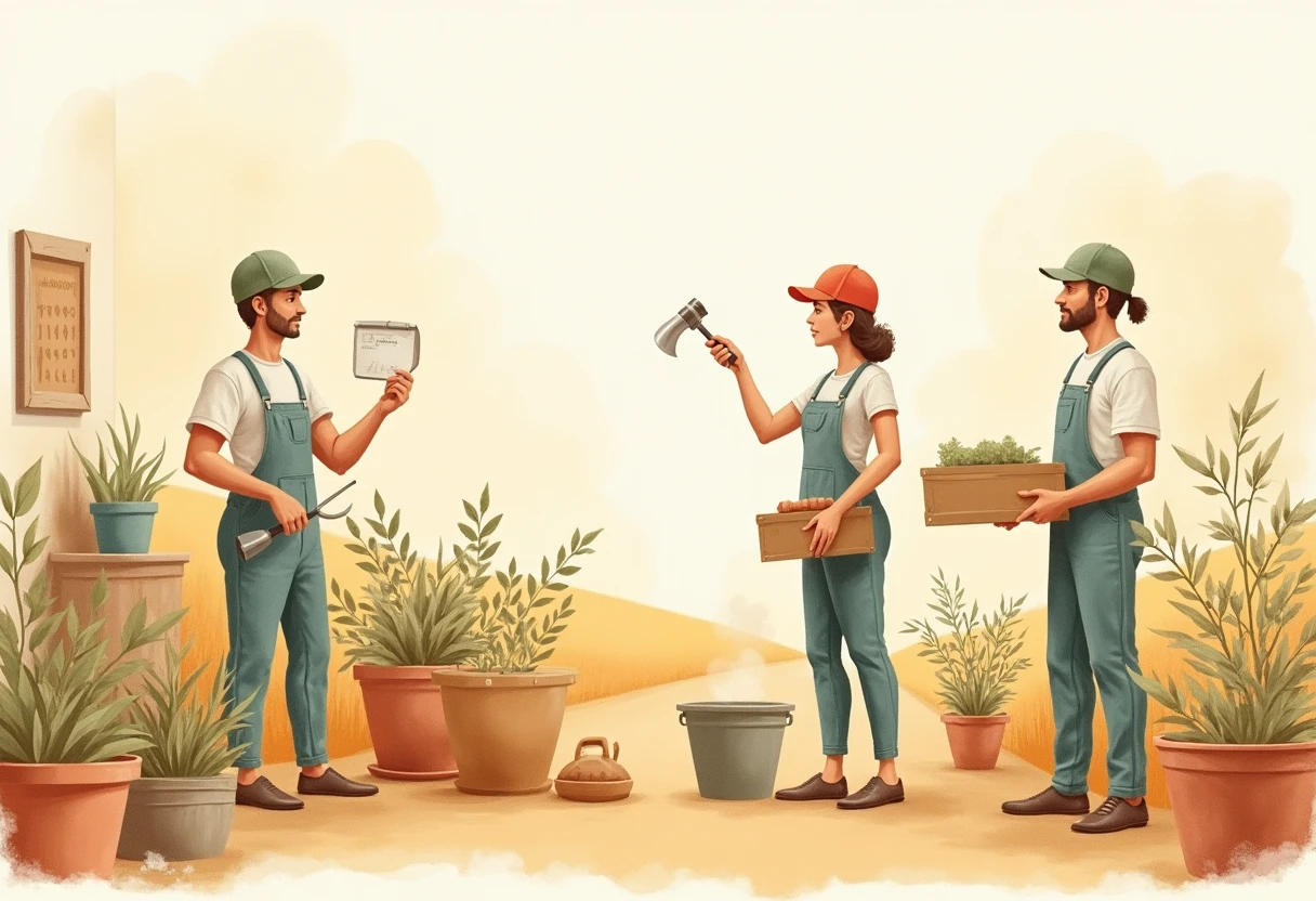مشهد تعاون في مكتب