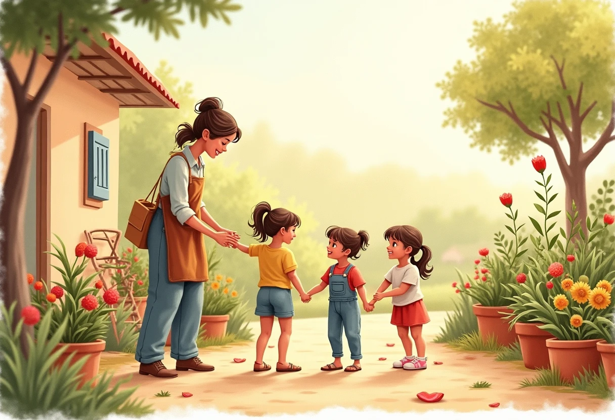 Nounou jouant avec des enfants