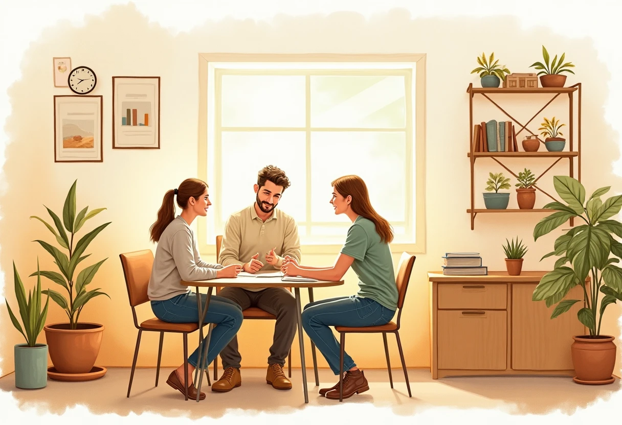 Discussion entre conseillers clientèle