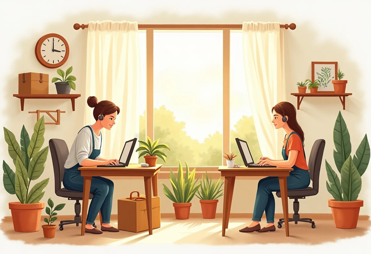 Customer service team in a sunlit office