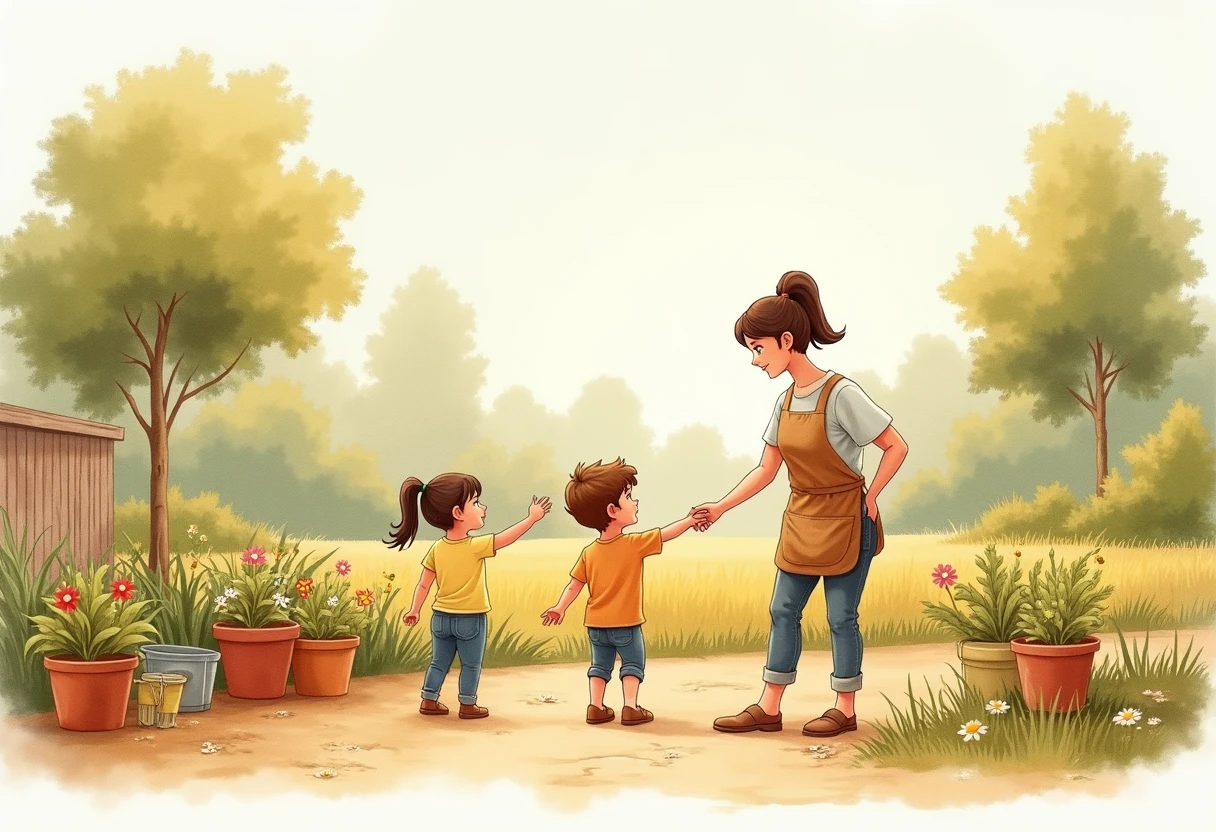 Garde d'enfants en plein air