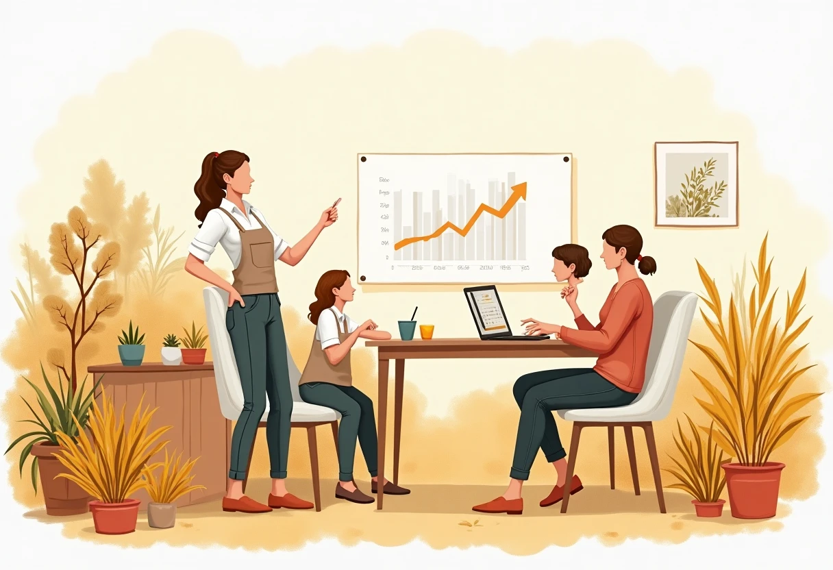 Manager leading a sales team meeting
