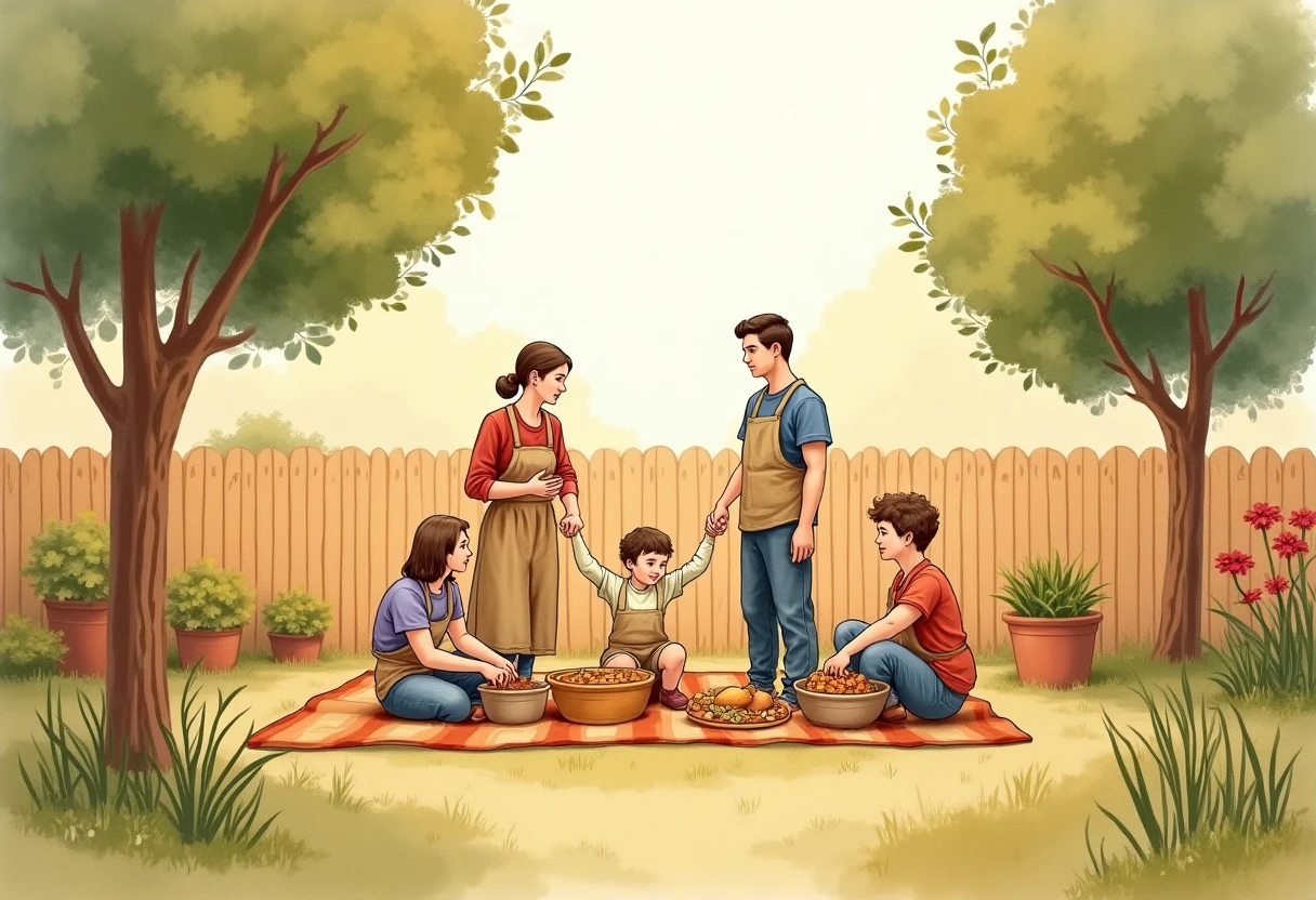 Family enjoying a summer day