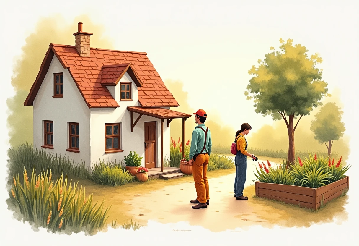 Rural home with a garden