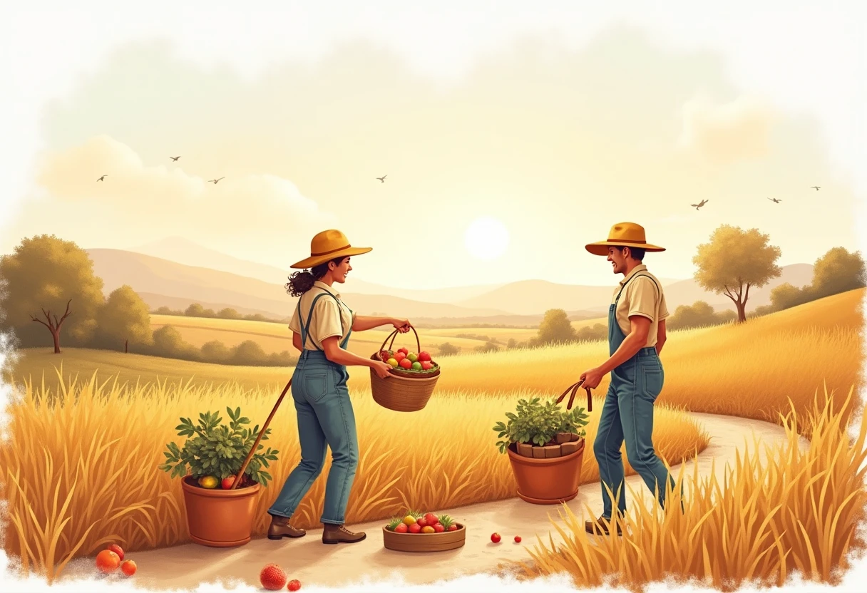 Trabajadores agrícolas en un campo