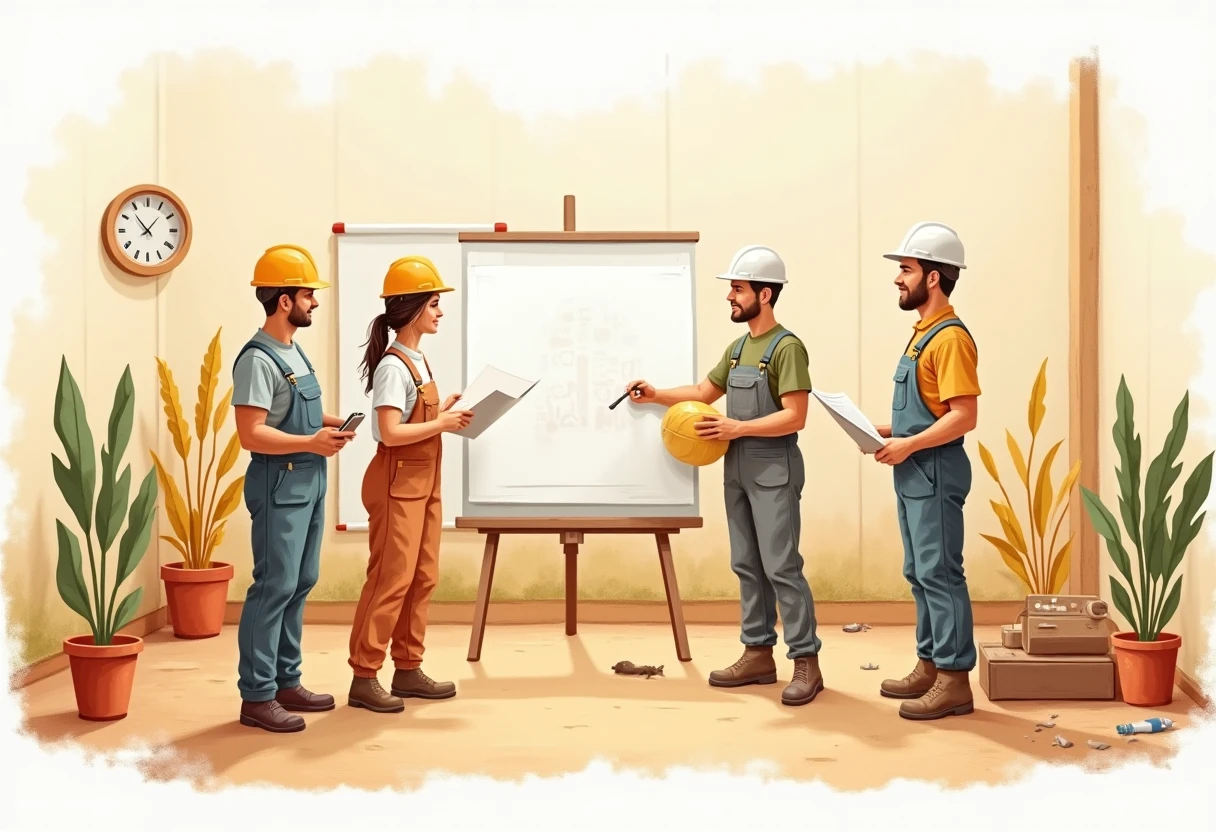 Construction workers at a site