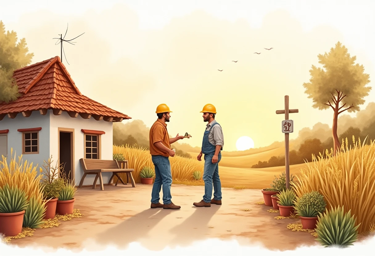 Construction site at sunset